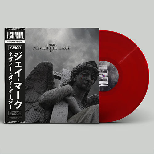 J-Merk - Never Die Eazy [Red] [Vinyl Record / 12" + Download Code + Sticker + Obi Strip]-POSTPARTUM. RECORDS-Dig Around Records