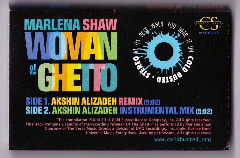 Marlena Shaw - Woman of the Ghetto (Akshin Alizadeh Mixes) [Cassette Tape]-Cold Busted Records-Dig Around Records