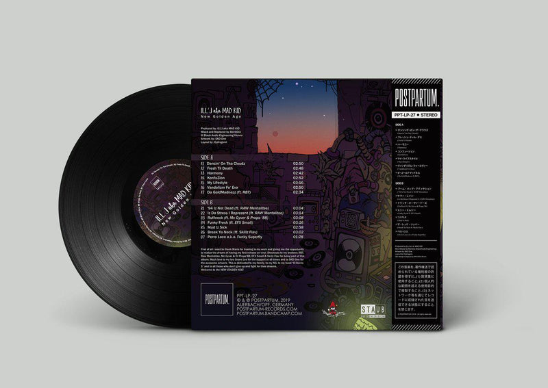 iLL' J aka Mad Kid - New Golden Age [Black] [Vinyl Record / LP + Sticker + Download Code + Obi Strip]-POSTPARTUM. RECORDS-Dig Around Records