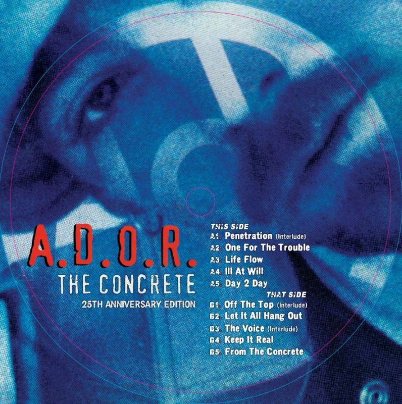 A.D.O.R. - THE CONCRETE (25TH ANNIVERSARY EDITION) [Blue/Red/White coloured Striped] [Vinyl Record / 2 x LP]-HIP-HOP ENTERPRISE-Dig Around Records