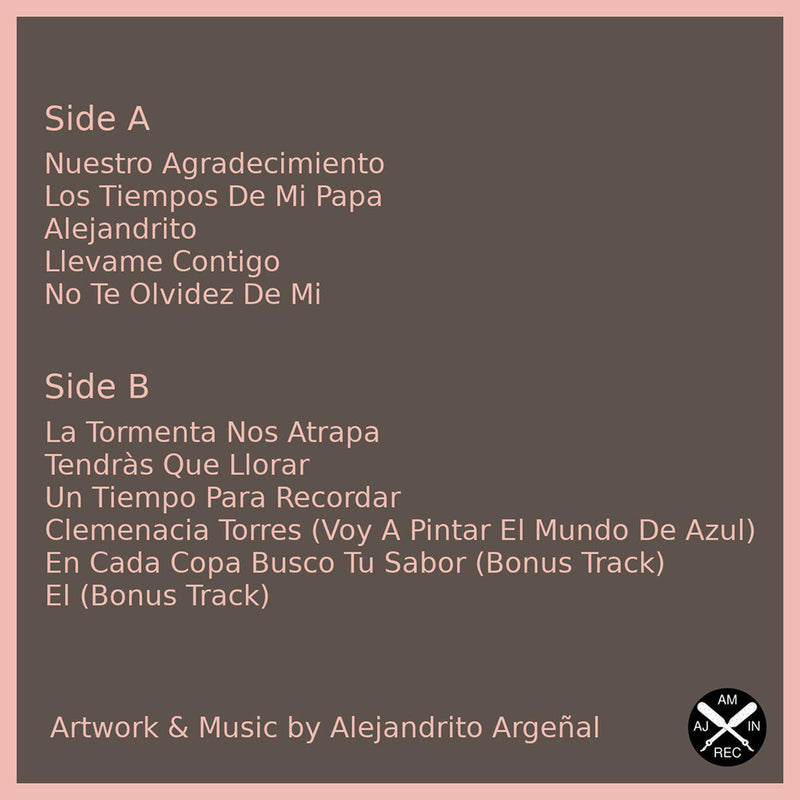 Alejandrito Argenal - Nuestro Agradecimiento [Cassette Tape]-Amajin Records-Dig Around Records