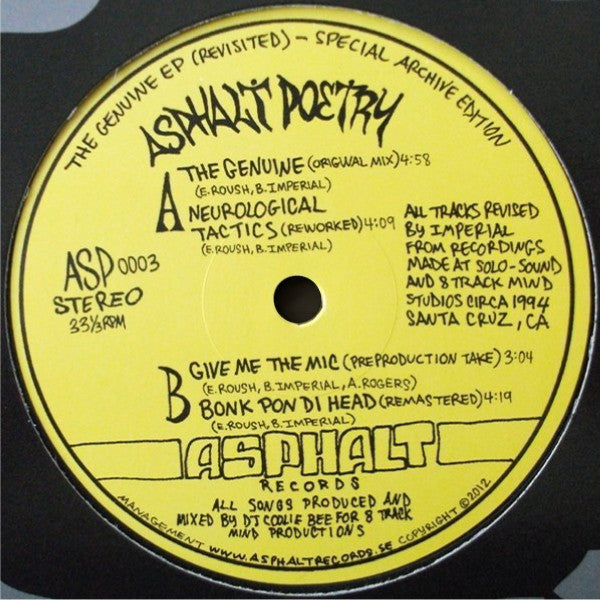 Asphalt Poetry - The Genuine  [Vinyl Record / 12"]