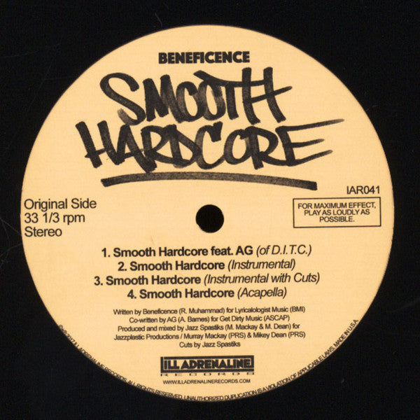 Beneficence - Smooth Hardcore [Black Vinyl] 【Vinyl Record | 12"】-ILL ADRENALINE RECORDS-Dig Around Records