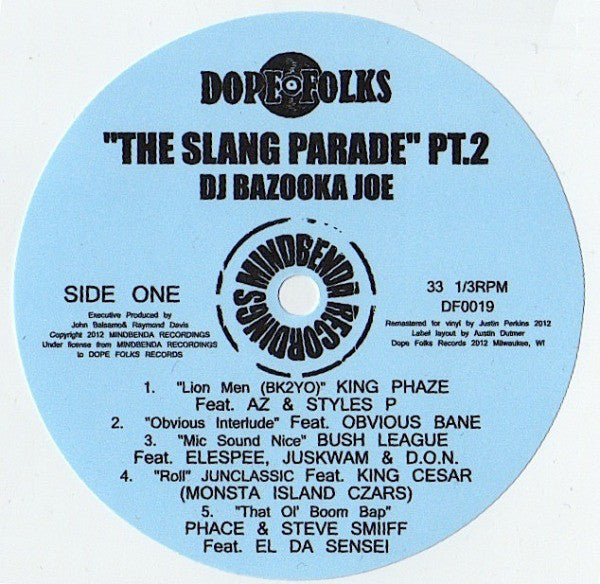 DJ Bazooka Joe - The Slang Parade Pt. 2 [Vinyl Record / LP]-Dope Folks-Dig Around Records