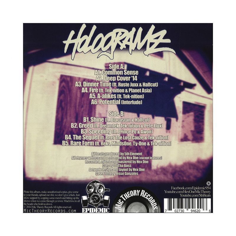 Hex One & 5th Element - Hologramz [Splatter] [Vinyl Record / LP]-MIC THEORY RECORDS-Dig Around Records