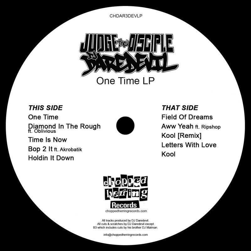 Judge The Disciple & DJ Daredevil - One Time [Black] [Vinyl Record / LP]-Chopped Herring Records-Dig Around Records
