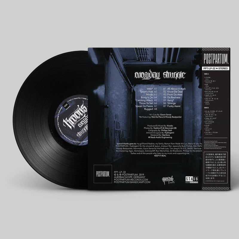 Krooks - Everyday Struggle [Black] [Vinyl Record / LP + Download Code + Sticker + Obi Strip]-POSTPARTUM. RECORDS-Dig Around Records