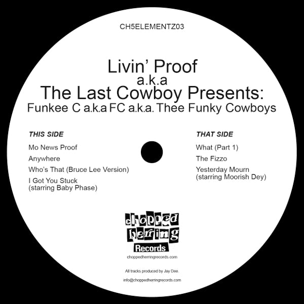 Livin’ Proof - Funky Cowboys [Black] [Vinyl Record / 12"]-Chopped Herring Records-Dig Around Records