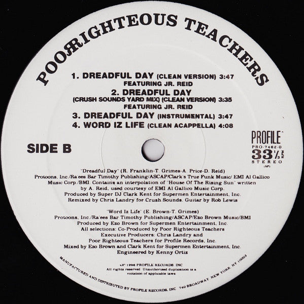 Poor Righteous Teachers – Word Iz Life / Dreadful Day [Vinyl Record / 12"]