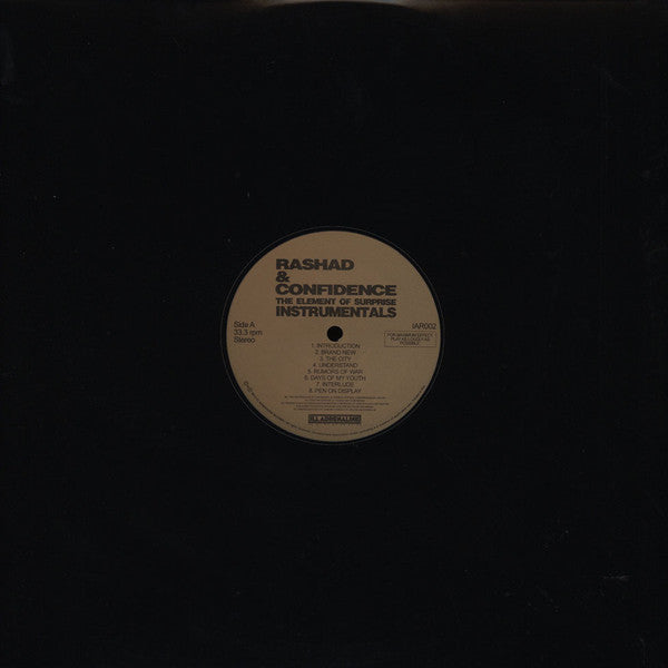 Rashad & Confidence - The Element Of Surprise Instrumentals [Black Vinyl] 【Vinyl Record | LP】-ILL ADRENALINE RECORDS-Dig Around Records