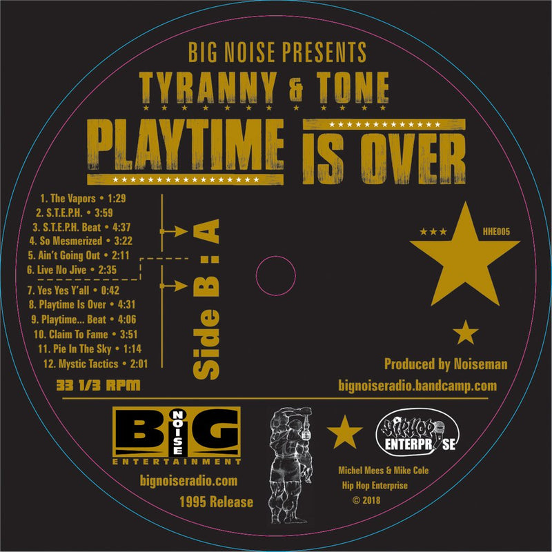 Tyranny & Tone - Playtime Is Over [Black] [Vinyl Record / LP]-HIP-HOP ENTERPRISE-Dig Around Records